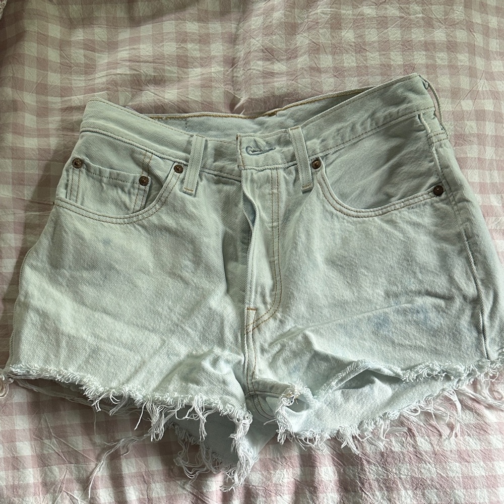 Levi's Light Mint Frayed-Hem Women's Denim Shorts